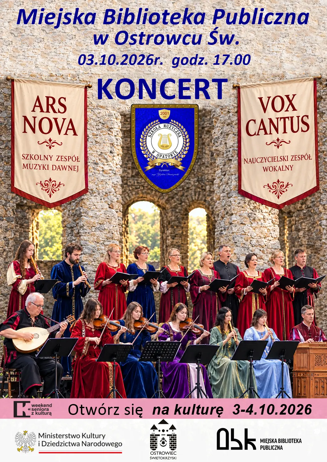 Koncert Szkolnego Zespołu Muzyki Dawnej Ars Nova i Nauczycielskiego Zespołu Wokalnego Vox Cantus